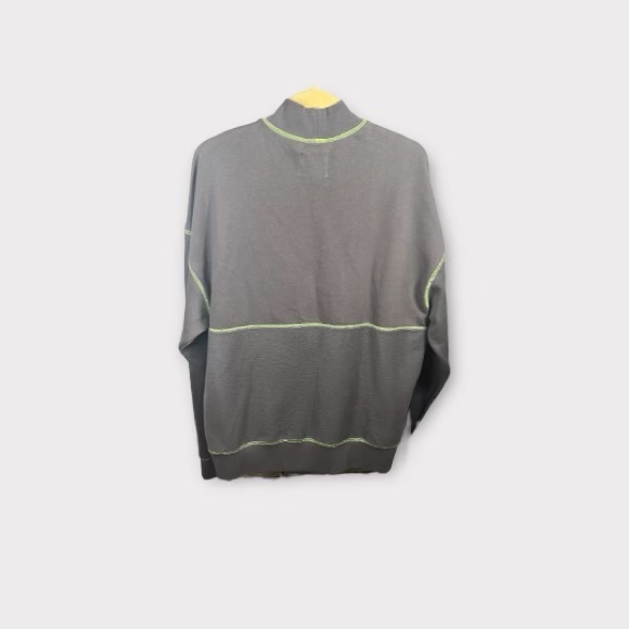Urban Outfitters Mens Sweatshirt Small Gray Sweater Crew Green Reverse Stitch - Picture 3 of 3